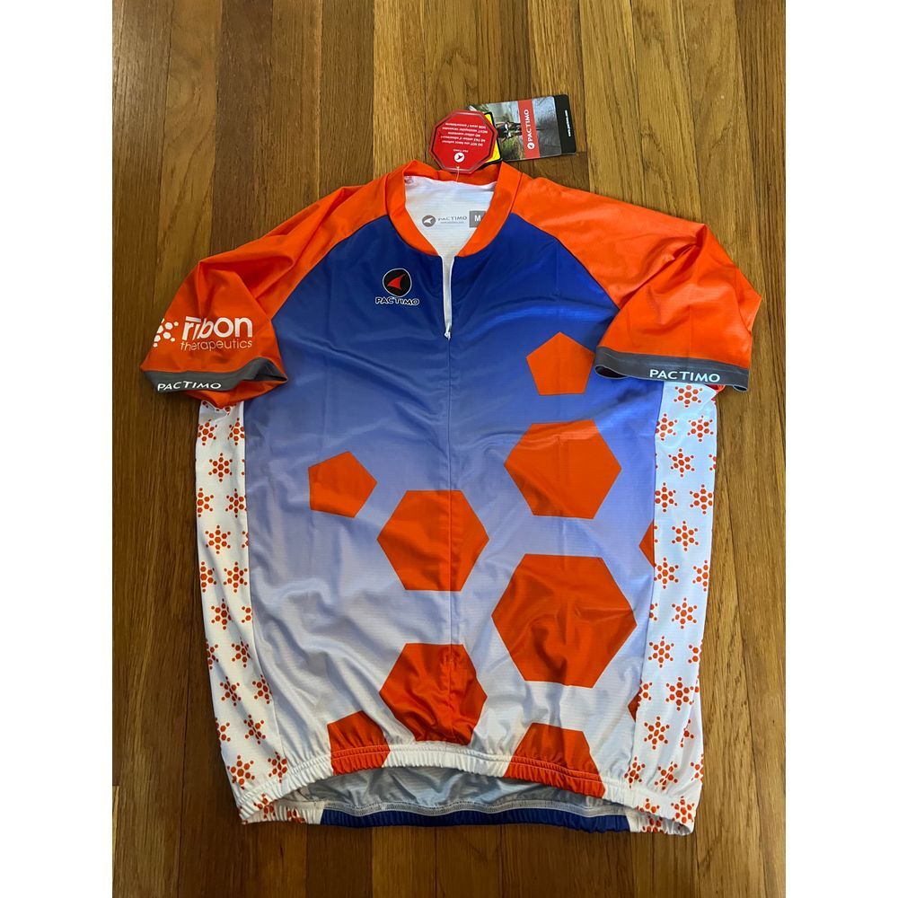 Pactimo Men's‎ Blue/Orange SS Cycling Jersey Size Medium NWT